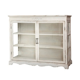 KOMODA POSTARZANA PRZESZKLONA Chic Antique
