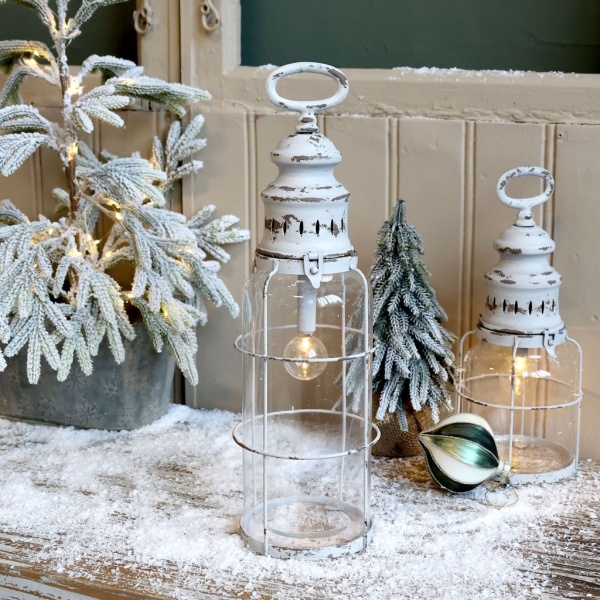 FRANCUSKA LATARNIA WYSOKA Z Żarówką I Timerem w Stylu Prowansalskim Chic Antique