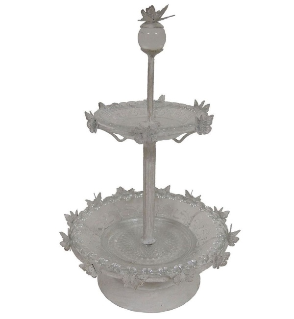 PROWANSALSKA ETAŻERKA Vintage Butterflies Styl Rustic Antic Line