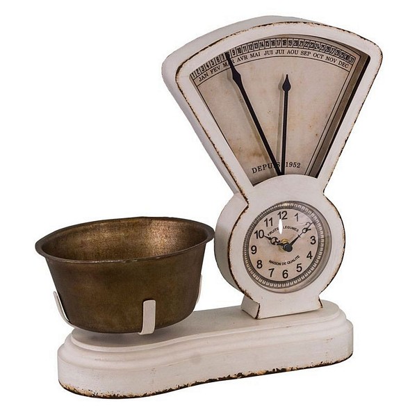 ZEGAR I KALENDARZ Z MOTYWEM WAGI KUCHENNEJ Balance Antique Antic Line