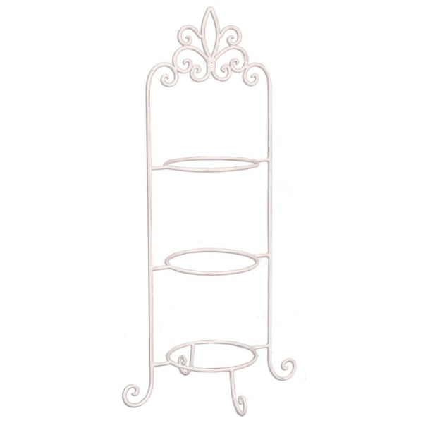 PROWANSALSKI STOJAK NA TALERZE Baroque White 1 Clayre & Eef