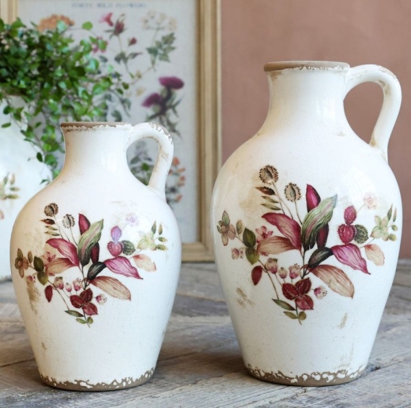 PROWANSALSKI CERAMICZNY WAZON Butelka Chic Antique Floral B