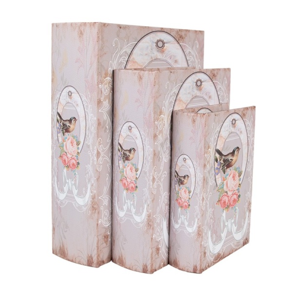 VINTAGE KSIĄŻKI OZDOBNE Romantic Bird Pink Clayre & Eef