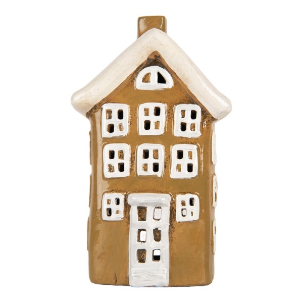 LAMPION DOMEK CERAMICZNY NA TEALIGHT Sweet Home Brown Clayre & Eef