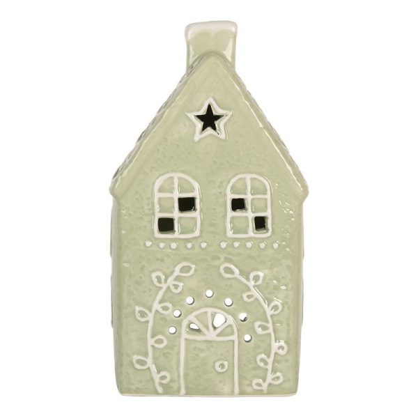 LAMPION DOMEK CERAMICZNY NA TEALIGHT Sweet Home Green Clayre & Eef