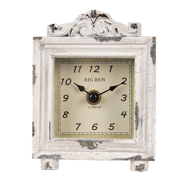 OZDOBNY ZEGAR STOJĄCY Brocante White Grey Clayre & Eef