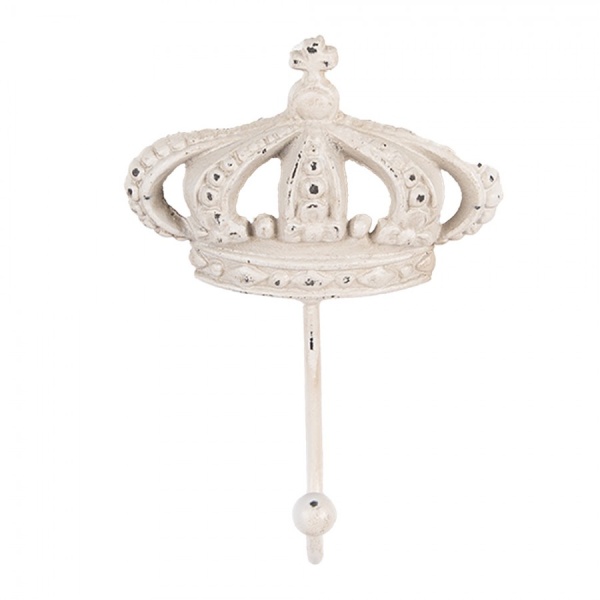 WIESZAK ŚCIENNY VINTAGE Crown Brocante White Clayre & Eef