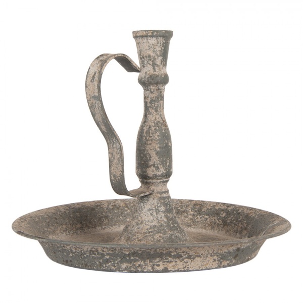 PROWANSALSKI ŚWIECZNIK METALOWY Brocante Grey 2 Styl Rustic Clayre & Eef