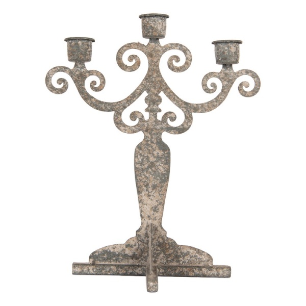 FRANCUSKI ŚWIECZNIK METALOWY NA 3 ŚWIECE Rustic Style XL Clayre & Eef