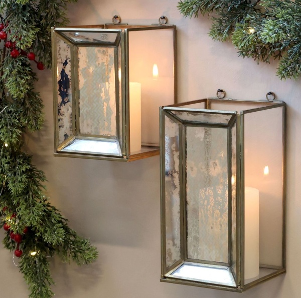DEKORACYJNY Świecznik Ścienny Do Zawieszenia Chic Antique