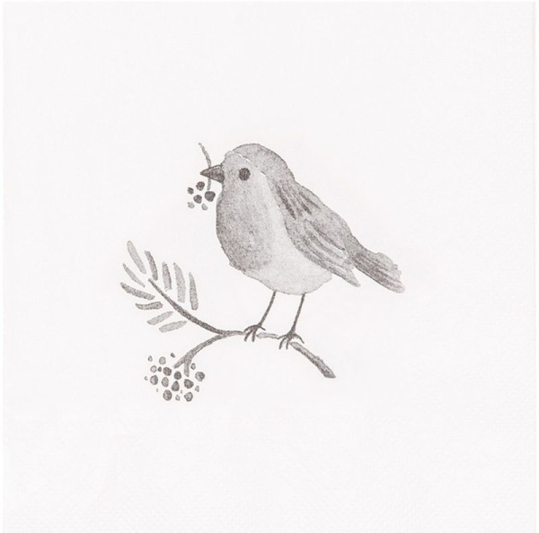 DEKORACYJNE SERWETKI PAPIEROWE Bird White Clayre & Eef