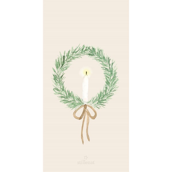 SERWETKI PAPIEROWE Wreath Candle Wianek Ze Świeczką 16 szt Ib Laursen