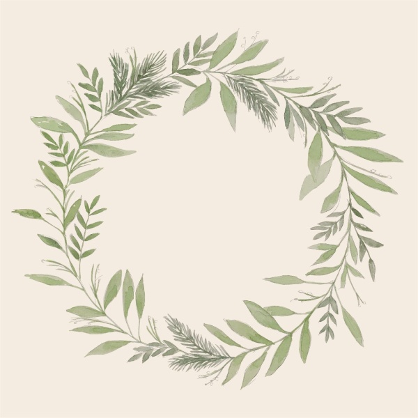 SERWETKI PAPIEROWE Green Wreath Wianek 20 szt Ib Laursen