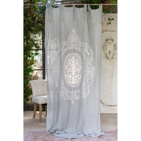 PROWANSALSKA ZASŁONA DENTELLE Baroco Grey Blanc MariClo'