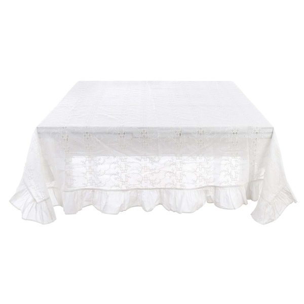 PROWANSALSKI OBRUS Z FALBANĄ 10 cm  DENTELLE W STYLU Retro Blanc MariClo'