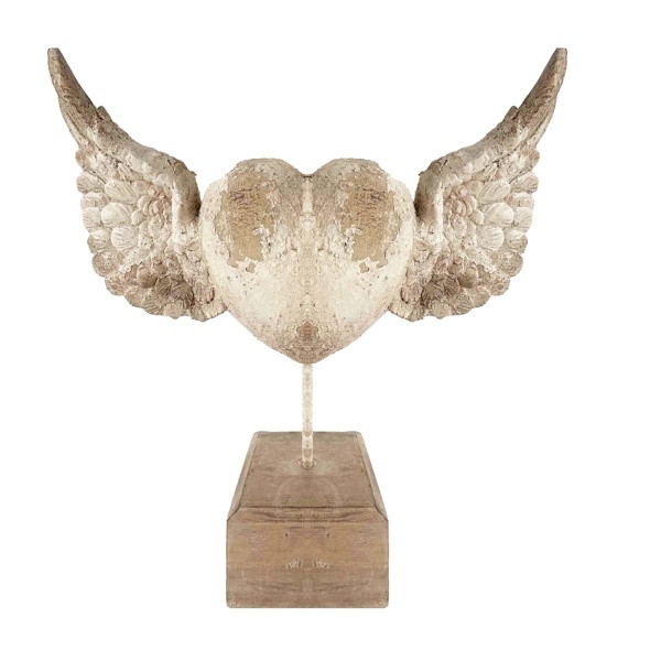 DEKORACJA Z ŻYWICY ANTIQUA DOMUS Heart 2 Blanc MariClo'