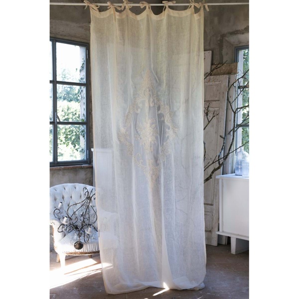 PROWANSALSKA ZASŁONA DENTELLE Roses Avorio 2 Blanc MariClo'