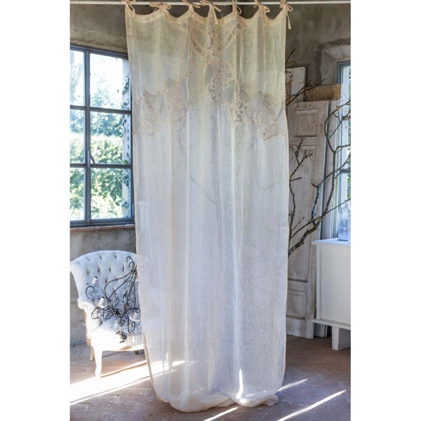 PROWANSALSKA ZASŁONA DENTELLE Roses Avorio 3 Blanc MariClo'