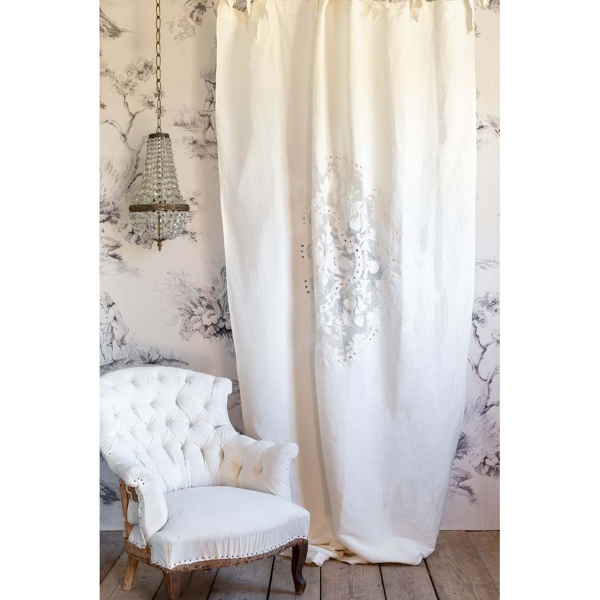 PROWANSALSKA ZASŁONA DENTELLE Bouquet Roses Avorio 1 Blanc MariClo'