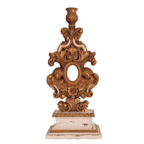 DEKORACJA ŻYWICOWA Z ŚWIECZNIKIEM SELVA ANTICA Blanc MariClo'