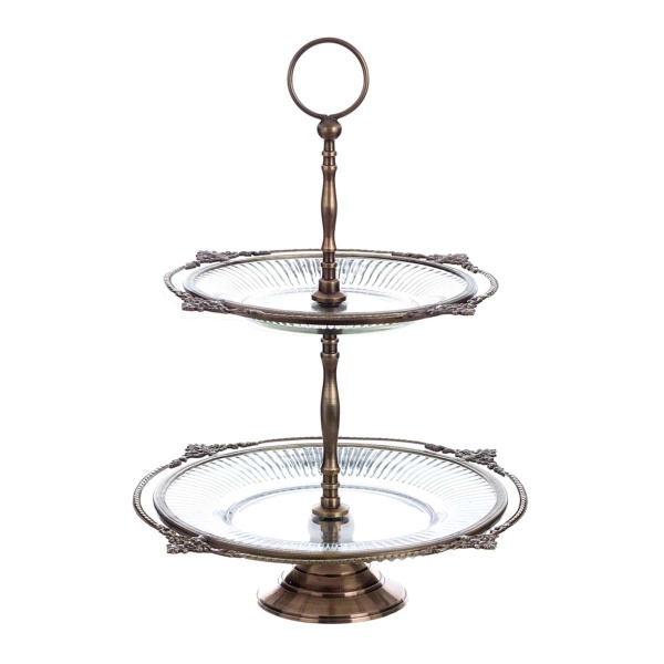 ELEGANCKA DWUPIĘTROWA ETAŻERKA ARTEMISIA Blanc MariClo'