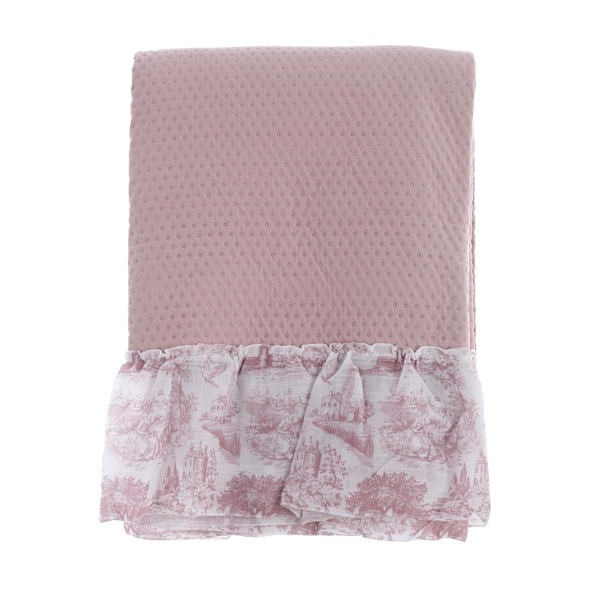 NARZUTA Z FALBANĄ 20 CM TOILE DE JOUY Różowa Blanc MariClo'