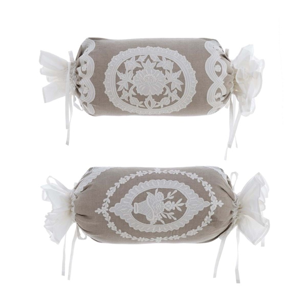 PODUSZKA WAŁEK BREZZA DI SANGALLO Rustic Styl A Blanc MariClo'