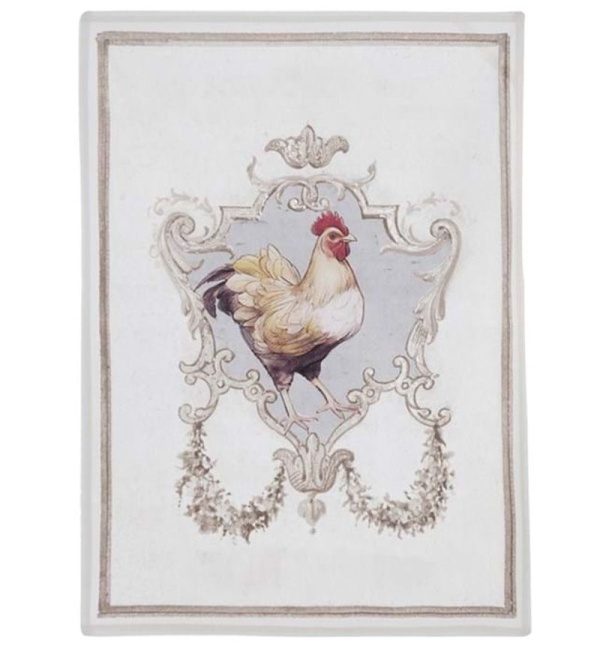 PROWANSALSKI RĘCZNIK KUCHENNY COCO Rooster A Blanc MariClo'
