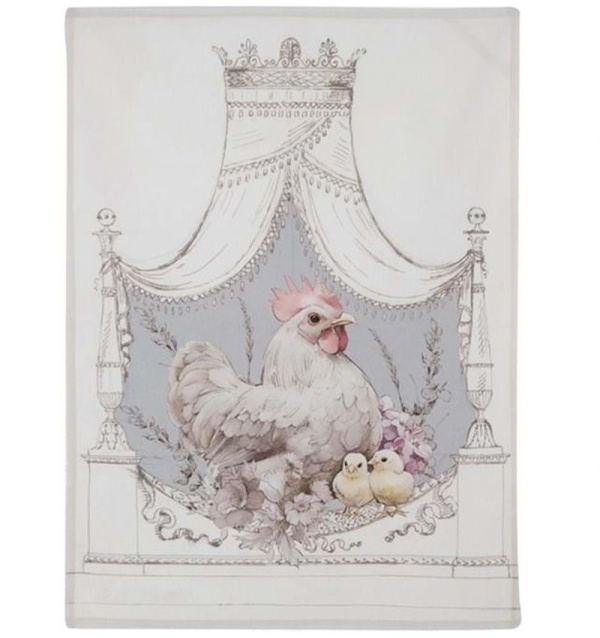 PROWANSALSKI RĘCZNIK KUCHENNY COCO Rooster B Blanc MariClo'