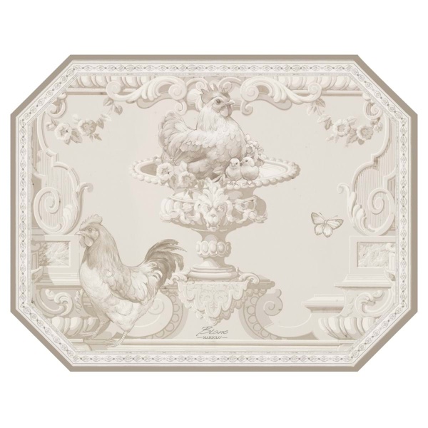 PODKŁADKI WINYLOWE 4 szt. COCO Rooster Blanc MariClo'