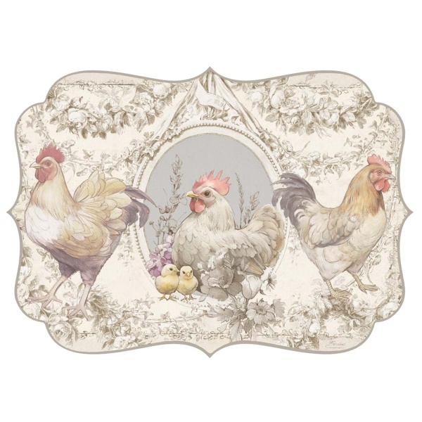 PODKŁADKI WINYLOWE 4 szt. COCO Rooster Kolor Blanc MariClo'