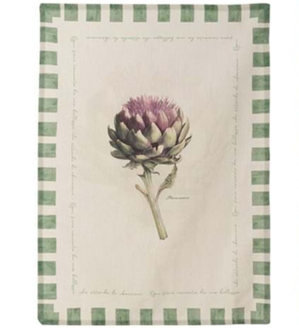 OZDOBNY RĘCZNIK KUCHENNY KARCZOCH GREEN Rustic Styl Blanc MariClo'