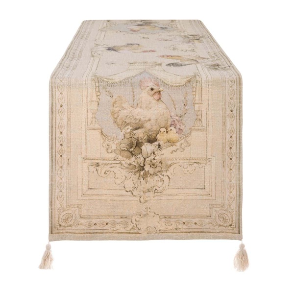 PROWANSALSKI BIEŻNIK COCO Rooster Rustic Styl B Blanc MariClo'