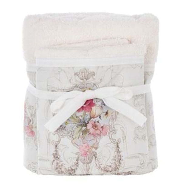 ZESTAW RĘCZNIKÓW ANTIQUE COCO 2 SZT. Biały Rustic Styl Blanc MariClo'