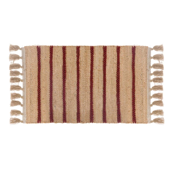 PROWANSALSKI DYWAN Z FRĘDZLAMI BOHO NATURALE RED A Blanc MariClo'