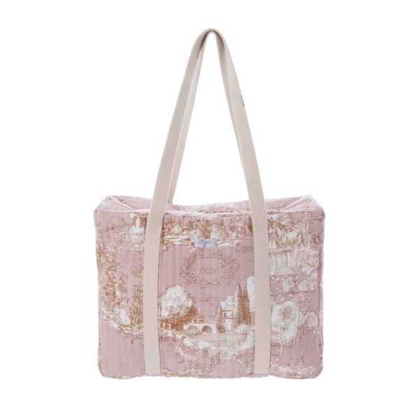 TORBA Z NADRUKIEM TOILE DU BORGO ROSA Blanc MariClo'