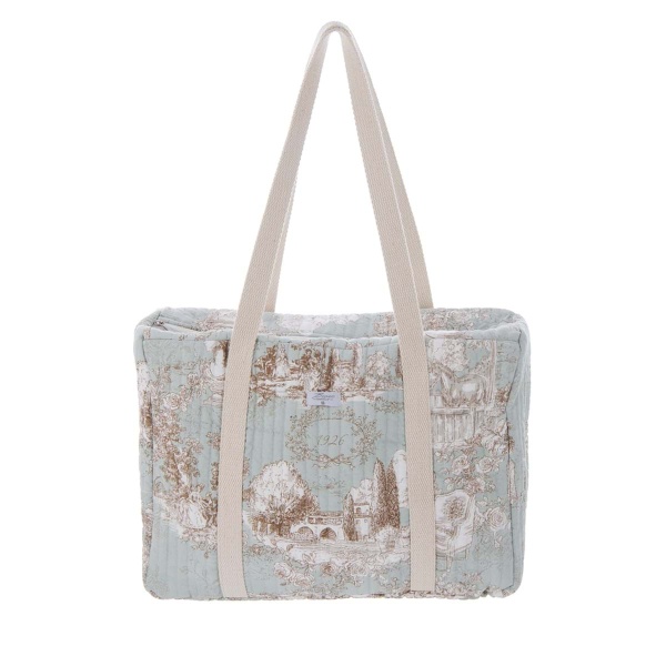 TORBA Z NADRUKIEM TOILE DU BORGO VERDE Blanc MariClo'