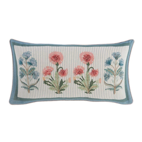 PODUSZKA Z APLIKACJAMI SIGNORINA Blue Flower Pink 2 Blanc MariClo'