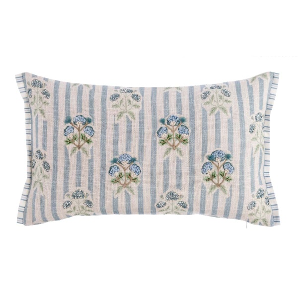 PODUSZKA Z APLIKACJAMI SIGNORINA Blue Flower Blanc MariClo'
