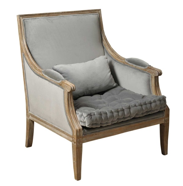 PROWANSALSKI FOTEL PROSTY SZARY 1 Classic Belldeco