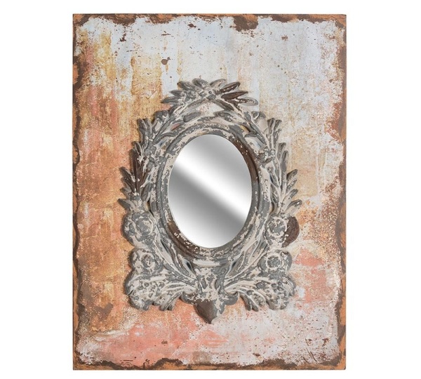 OZDOBNE LUSTRO KWADRATOWE Vintage Old Rustic Belldeco