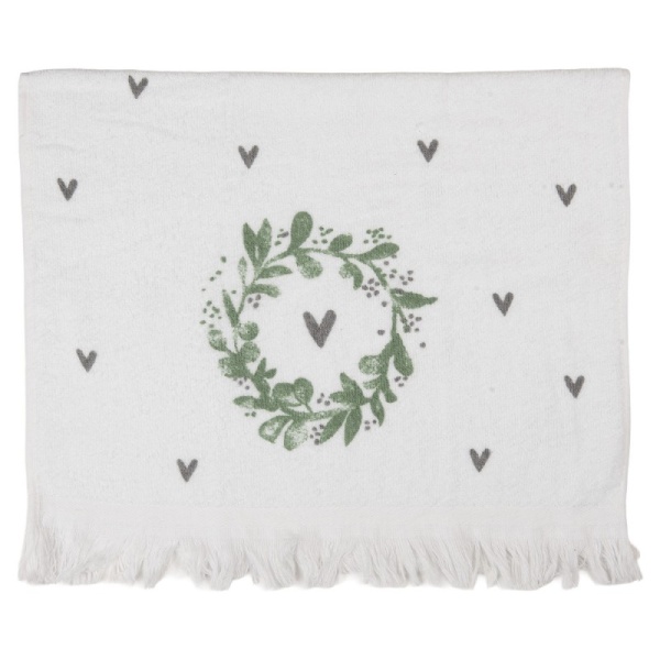 RĘCZNIK KUCHENNY Wianek Serce White Clayre & Eef