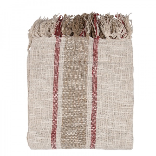 PLED Z FRĘDZLAMI Country Style Beige Brown Clayre & Eef