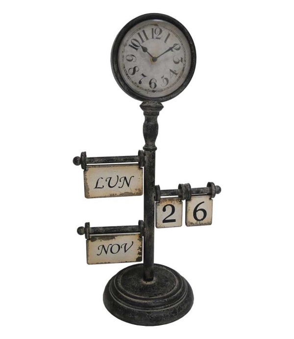 DEKORACYJNY ZEGAR Z KALENDARZEM W Stylu Antique Rustic Antic Line