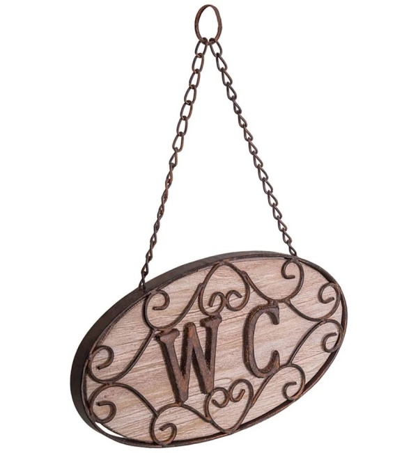 PROWANSALSKA TABLICZKA NA ŁAŃCUSZKU DO TOALETY WC Antic Line