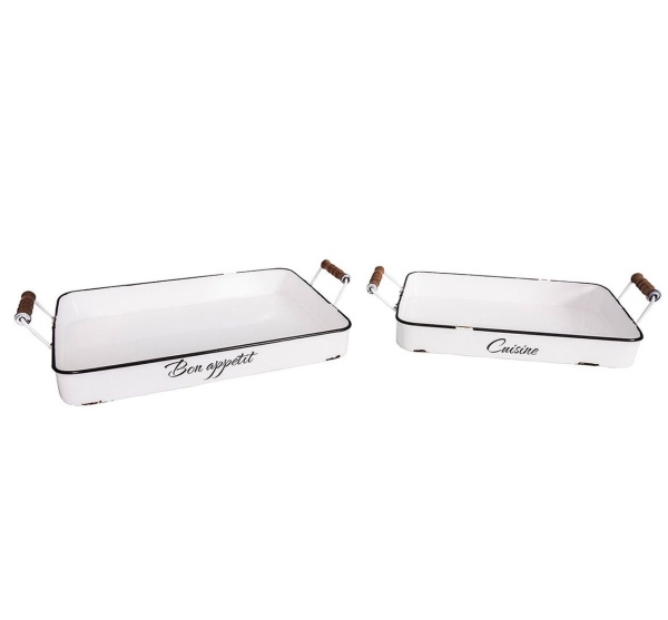 PROWANSALSKIE TACE EMALIOWANE Z UCHWYTAMI 2 SZTUKI Cusine Antic Line