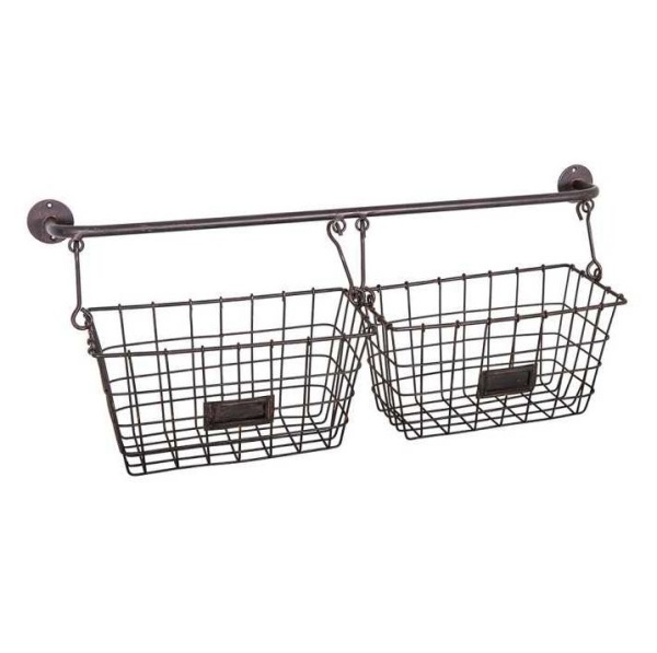 PODWÓJNE KOSZE METALOWE NA DRĄŻKU Factory Loft Antic Line