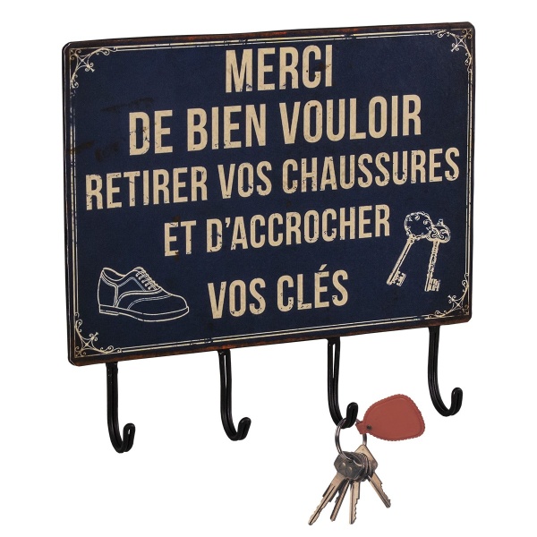 OZDOBNA TABLICZKA Z WIESZAKIEM NA KLUCZE Vintage Old Antic Line