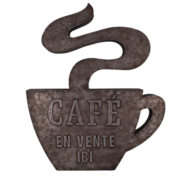 DEKORACYJNY SZYLD ŚCIENNY CAFE Vintage Old Antic Line