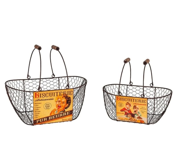 PROWANSALSKIE KOSZE DRUCIANE Biscuiterie 2SZT Antic Line